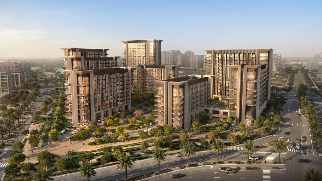 Aerial view of Sei Saadiyat by Aldar, six residential buildings in Saadiyat Cultural District, Abu Dhabi