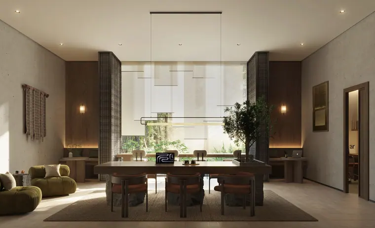 Co-working area at Sei Saadiyat residences, Saadiyat Cultural District