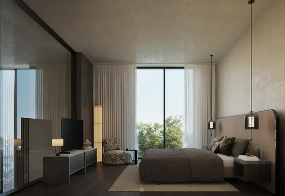 Kanso Loft bedroom — Sei Saadiyat by Aldar, Saadiyat Island Abu Dhabi