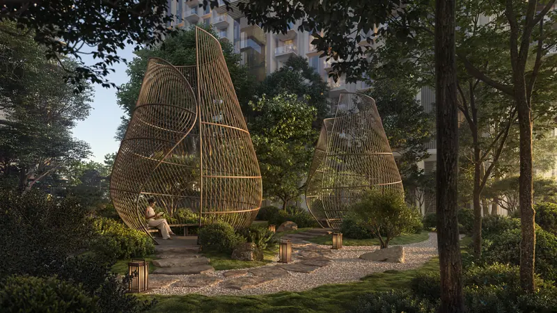 Pod Garden outdoor sanctuary in the landscaped courtyards of Sei Saadiyat